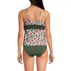 Women's V-Neck Plunge X Back Tankini Top