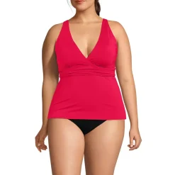 Women's V-Neck Plunge X Back Tankini Top