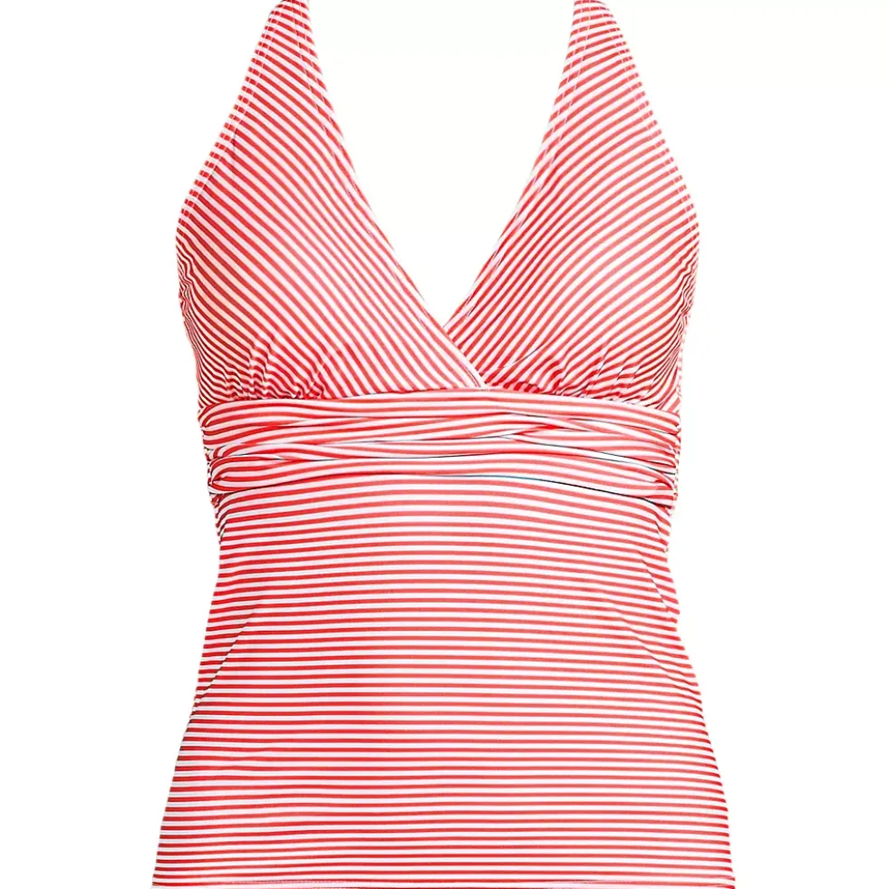 Women's V-Neck Plunge X Back Tankini Top