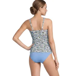 Women's V-Neck Plunge X Back Tankini Top