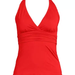 Women's V-Neck Plunge X Back Tankini Top