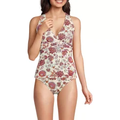 Women's V-Neck Plunge X Back Tankini Top