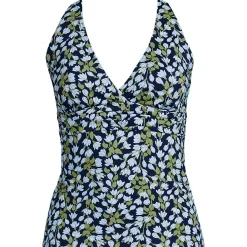 Women's V-Neck Plunge X Back Tankini Top