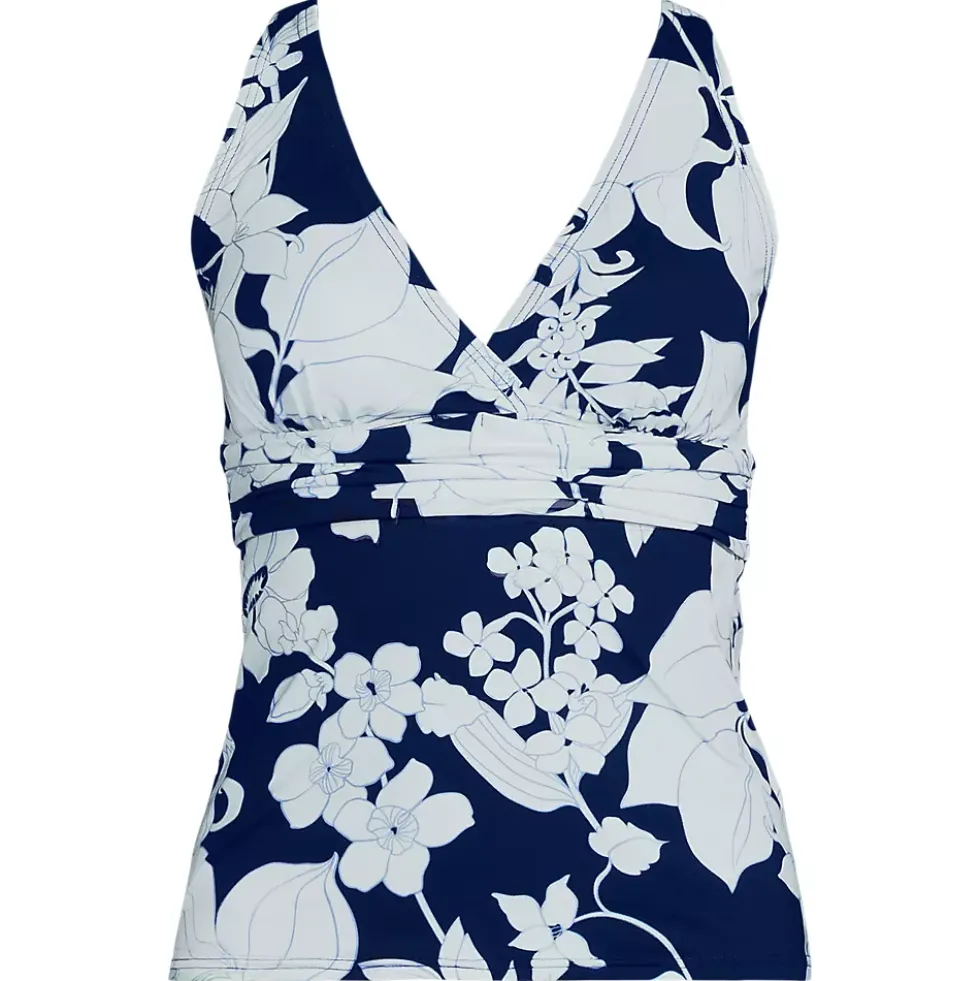 Women's V-Neck Plunge X Back Tankini Top