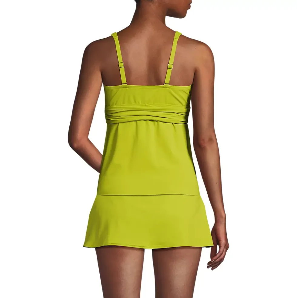 Women's V-Neck Plunge X Back Tankini Top