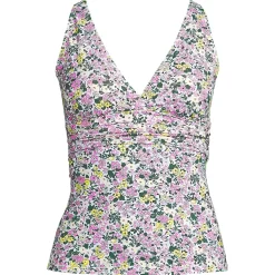 Women's V-Neck Plunge X Back Tankini Top