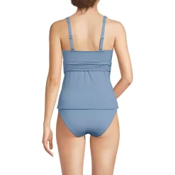 Women's V-Neck Plunge X Back Tankini Top