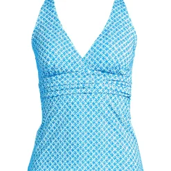 Women's V-Neck Plunge X Back Tankini Top