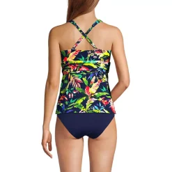 Women's V-Neck Plunge X Back Tankini Top