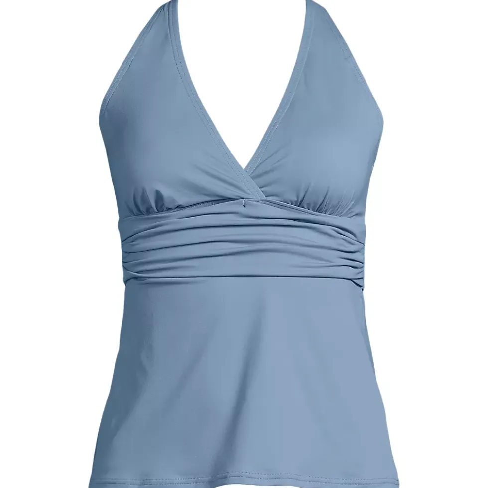 Women's V-Neck Plunge X Back Tankini Top