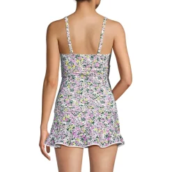Women's V-Neck Plunge X Back Tankini Top