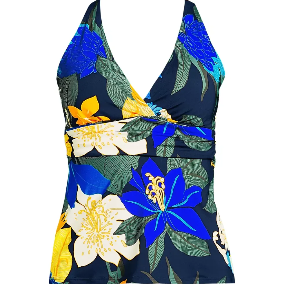 Women's V-Neck Plunge X Back Tankini Top