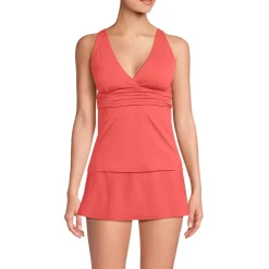Women's V-Neck Plunge X Back Tankini Top