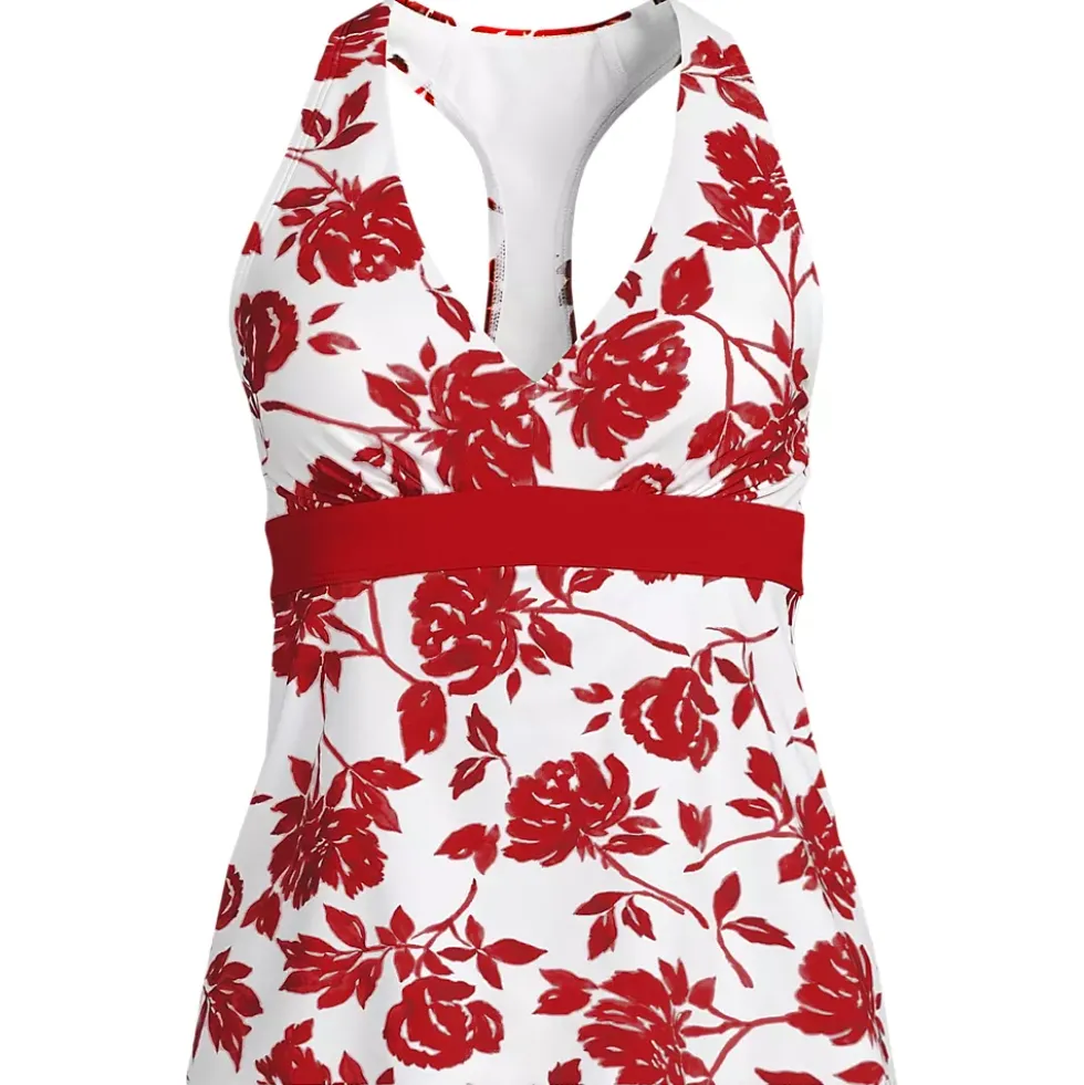 Women's V-Neck Racerback Flutter Tankini