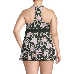 Women's V-Neck Racerback Flutter Tankini