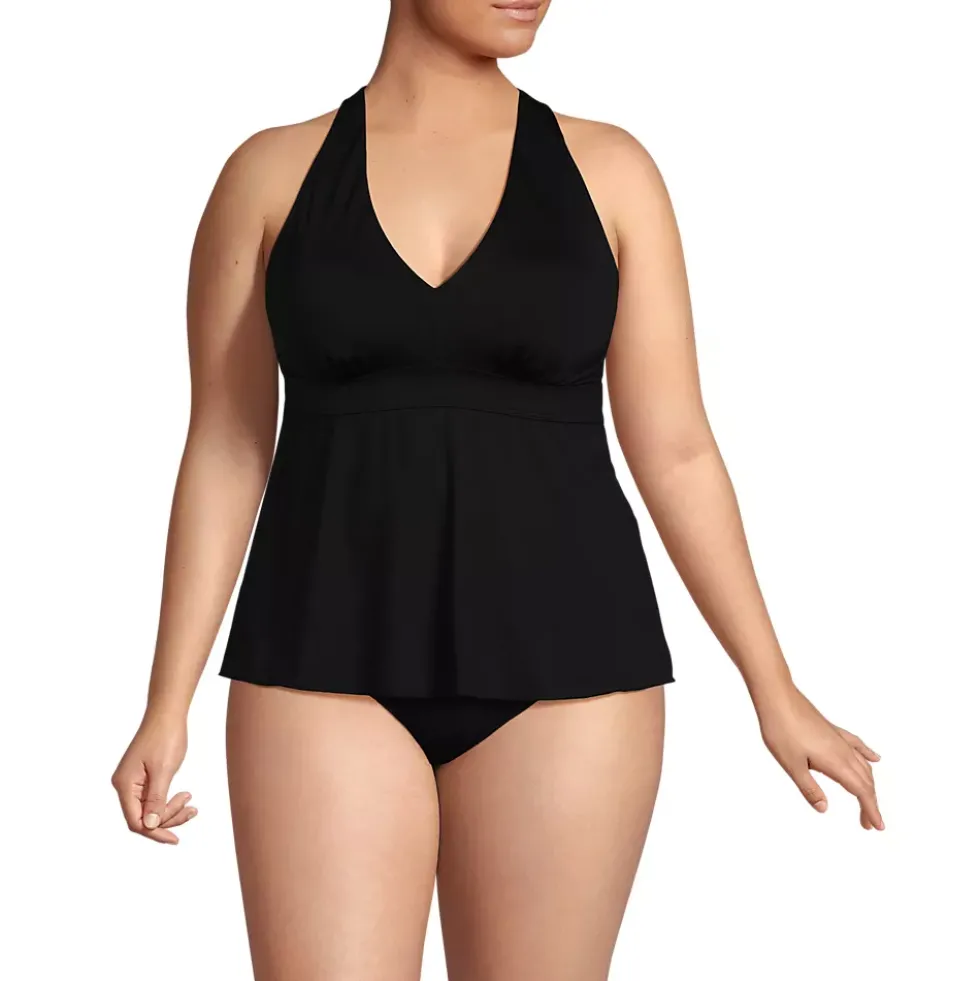 Women's V-Neck Racerback Flutter Tankini
