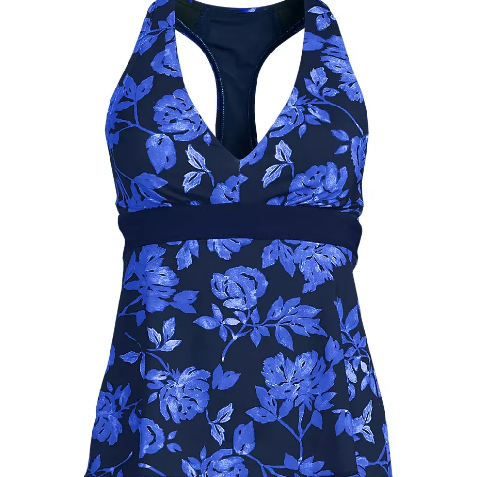 Women's V-Neck Racerback Flutter Tankini