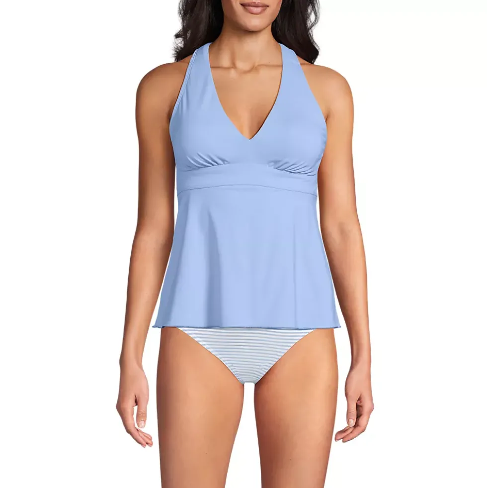 Women's V-Neck Racerback Flutter Tankini