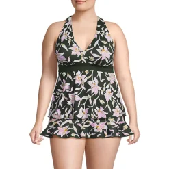 Women's V-Neck Racerback Flutter Tankini