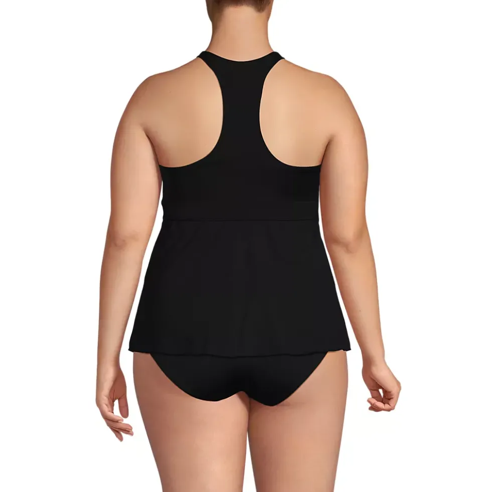 Women's V-Neck Racerback Flutter Tankini