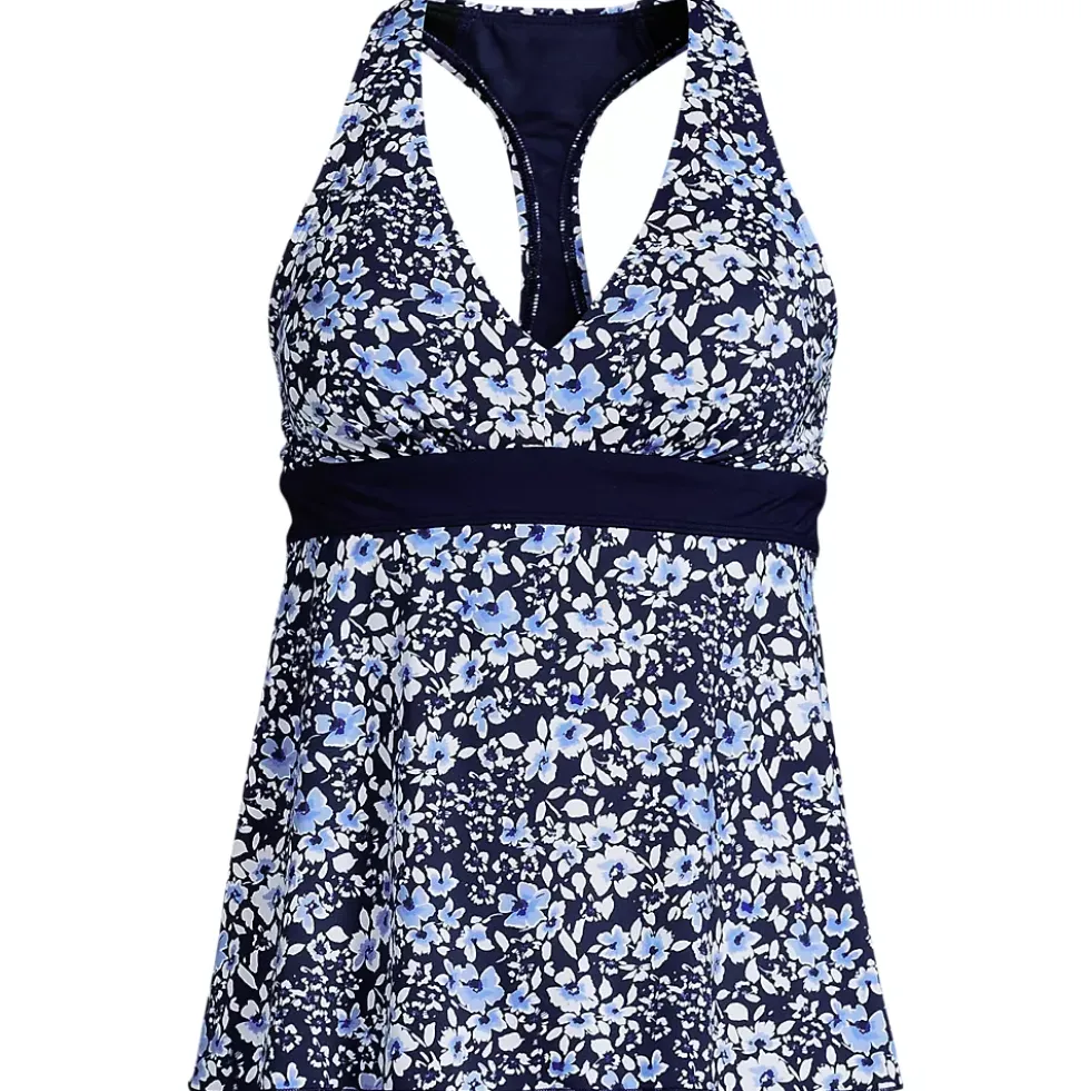 Women's V-Neck Racerback Flutter Tankini