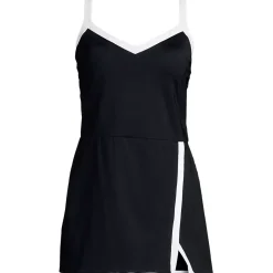 Women's V-Neck Wrap Skirt Swim Dress