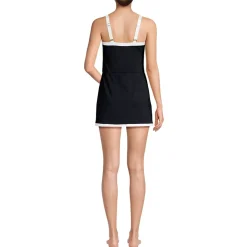 Women's V-Neck Wrap Skirt Swim Dress