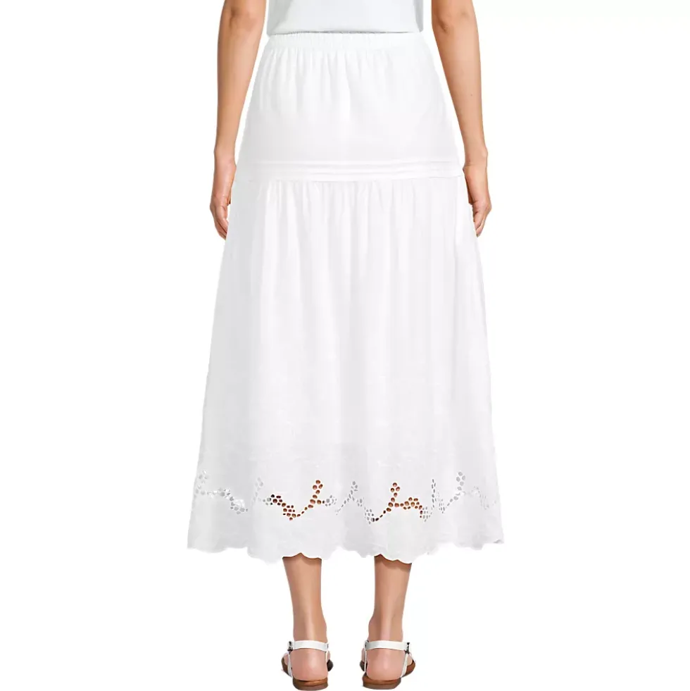 Women's Voile Eyelet Maxi Skirt