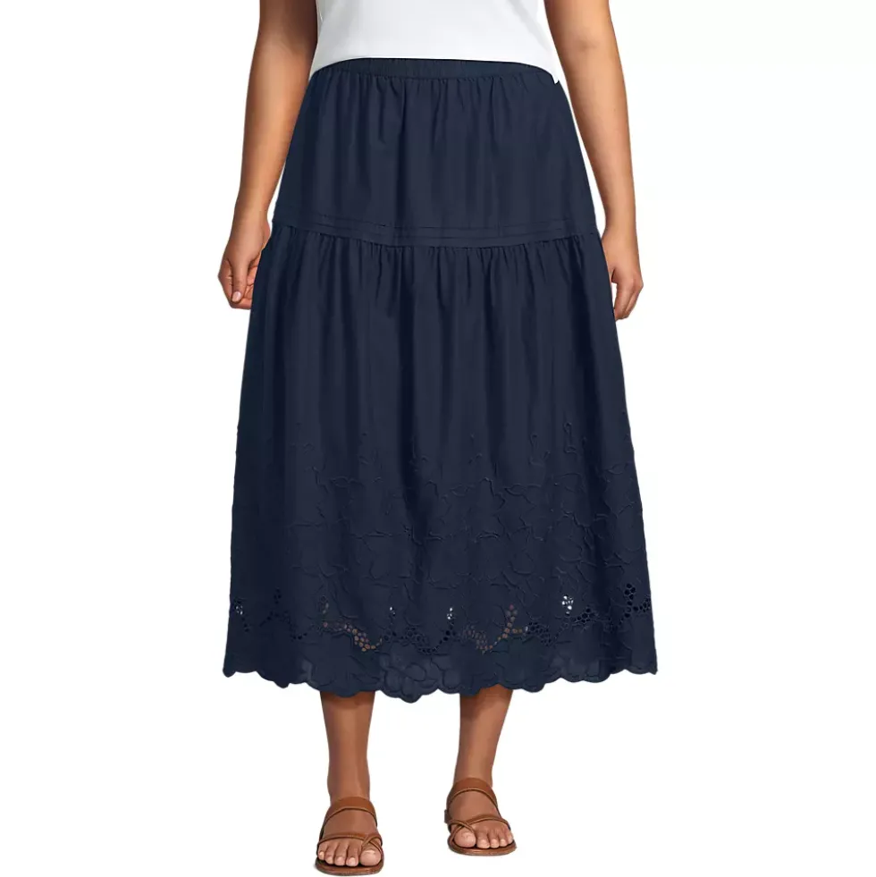 Women's Voile Eyelet Maxi Skirt