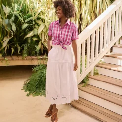Women's Voile Eyelet Maxi Skirt
