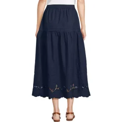 Women's Voile Eyelet Maxi Skirt