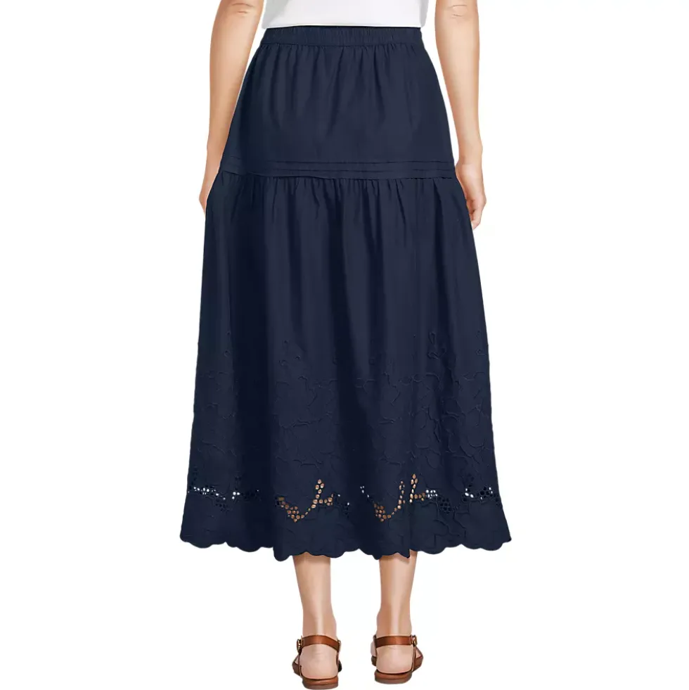 Women's Voile Eyelet Maxi Skirt