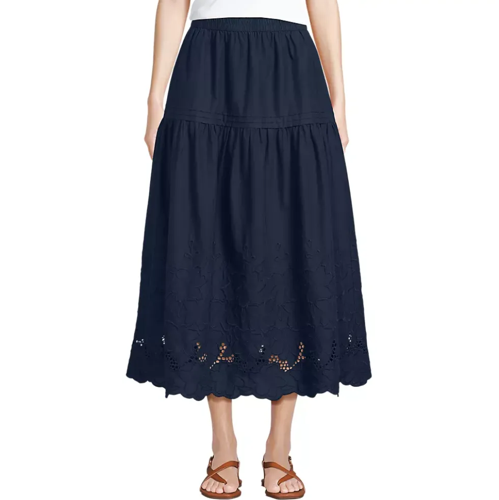 Women's Voile Eyelet Maxi Skirt
