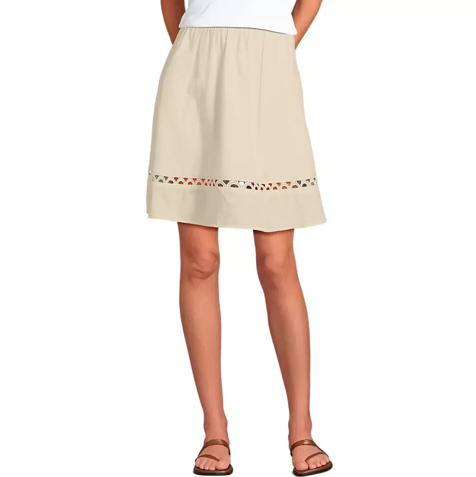 Women's Voile Ladder Trim Above the Knee Skirt