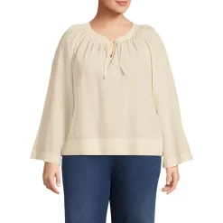 Women's Voile Tie Neck Poet Blouse