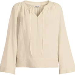 Women's Voile Tie Neck Poet Blouse