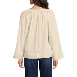 Women's Voile Tie Neck Poet Blouse
