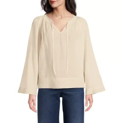 Women's Voile Tie Neck Poet Blouse