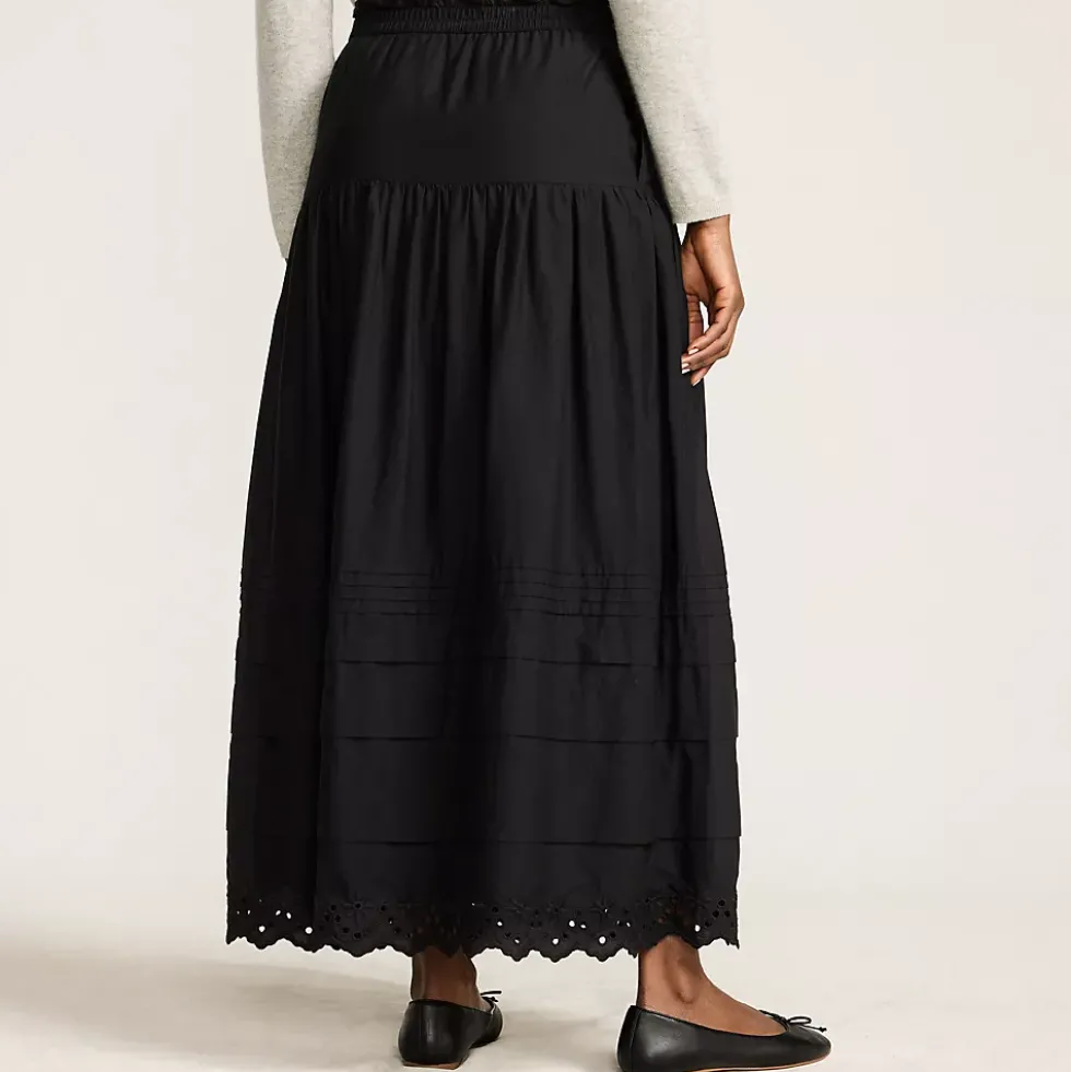 Women's Voile Tiered Eyelet Maxi Skirt