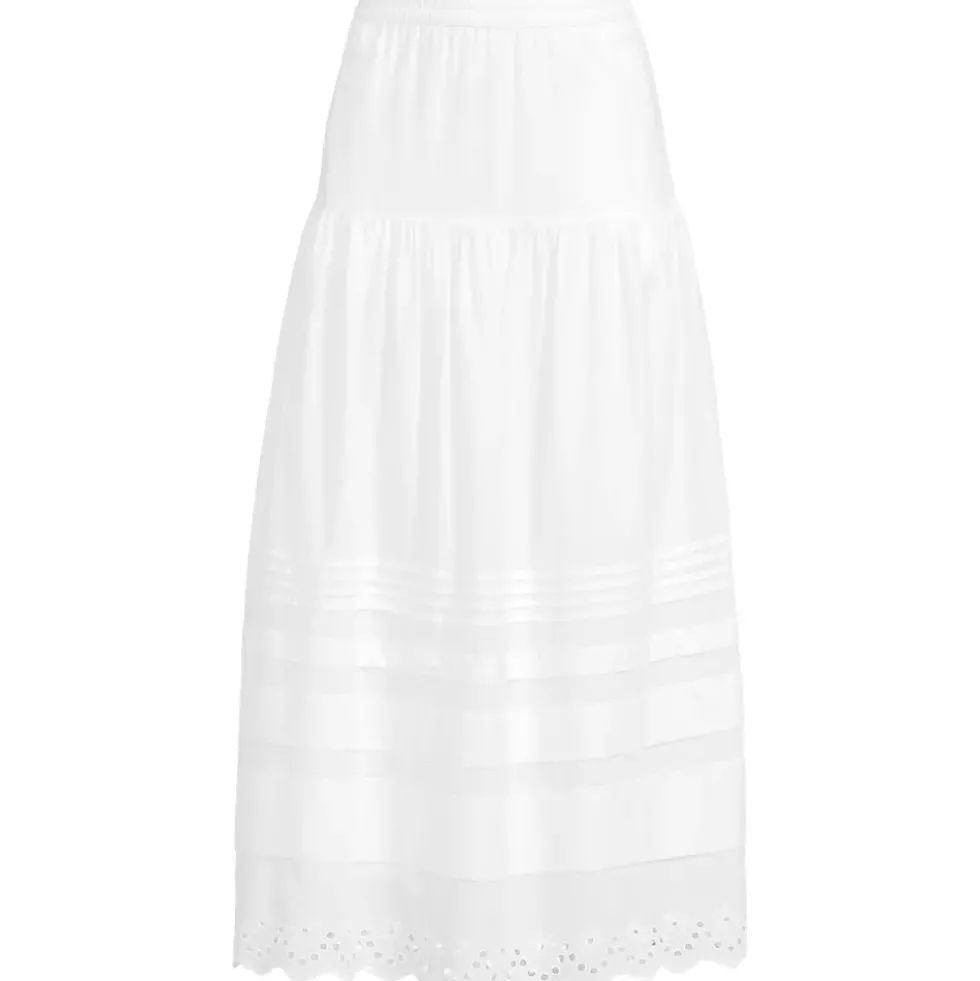 Women's Voile Tiered Eyelet Maxi Skirt