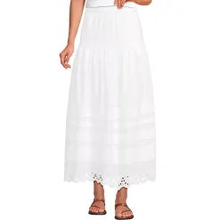 Women's Voile Tiered Eyelet Maxi Skirt