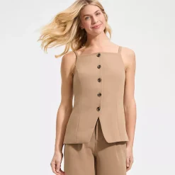 Women's Washable Suiting Button Front Vest