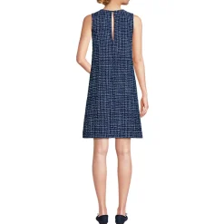 Women's Washable Tweed Sleeveless Above the Knee Dress
