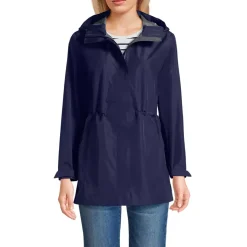 Women's Waterproof Hooded Packable Rain Jacket