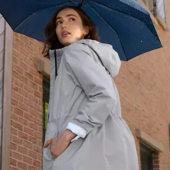 Women's Waterproof Hooded Packable Rain Jacket