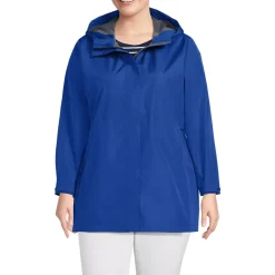 Women's Waterproof Hooded Packable Rain Jacket