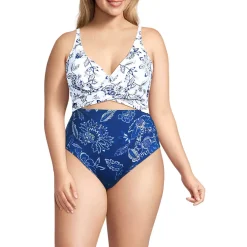 Women's Wrap Monokini High Leg One Piece Swimsuit