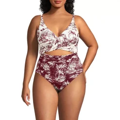 Women's Wrap Monokini High Leg One Piece Swimsuit