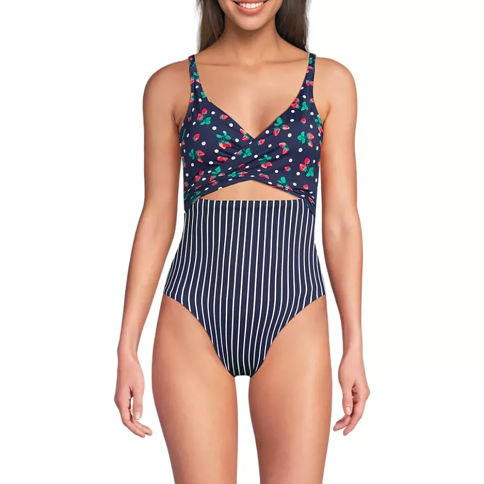 Women's Wrap Monokini High Leg One Piece Swimsuit